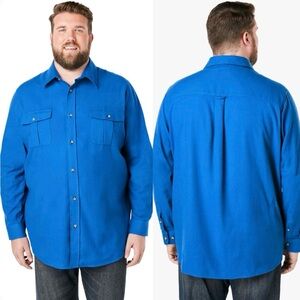 King Size Long Sleeve Button Down 2X Tall Soft Button Down Shirt 100% Cotton #93